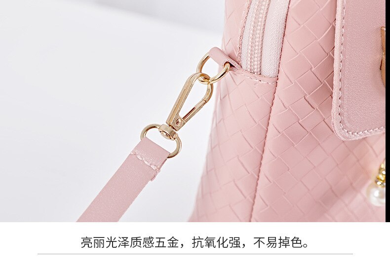 Realaiot Spring Summer Mini Cross-body Mobile Phone Shoulder Bag Woven Pearl Tassel Cover-style Female Bag Shoulder Diagonal Bag