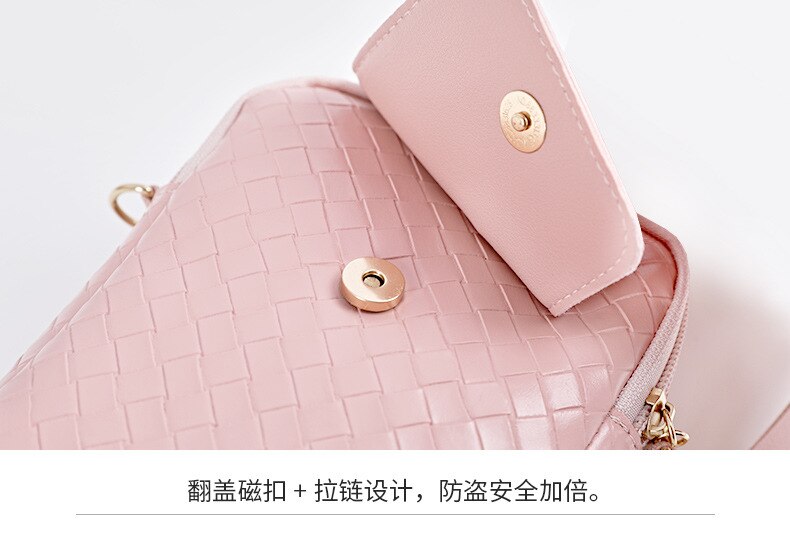 Realaiot Spring Summer Mini Cross-body Mobile Phone Shoulder Bag Woven Pearl Tassel Cover-style Female Bag Shoulder Diagonal Bag