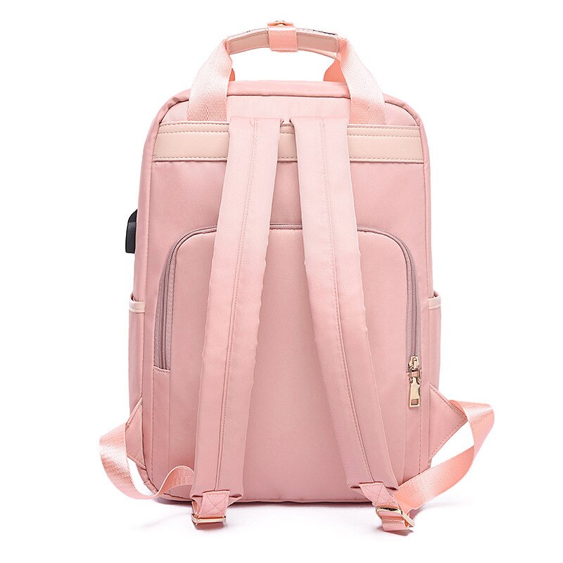 Realaiot Stylish Waterproof Laptop Backpack 15.6 Women Fashion Backpack for Girls Black Backpack Female large Bag 13 13.3 14 15 inch