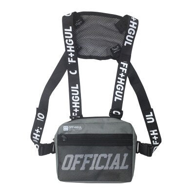 Realaiot Functional Tactical Chest Bag  Fashion Bullet Hip Hop Vest Streetwear Bag Waist Pack Women Black Chest Rig Bag