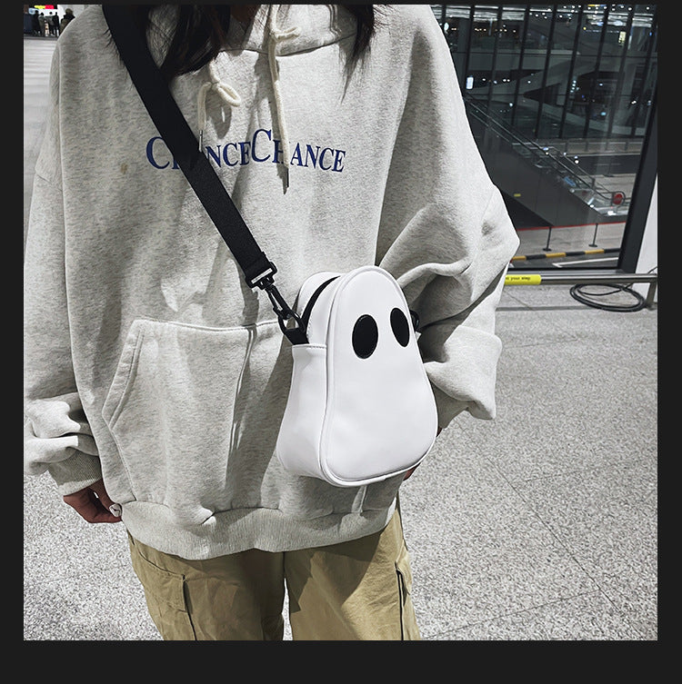 Cyflymder New European and American fashion funny personality cute demon ghost contrast stitching female trendy pu small bag Halloween