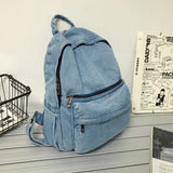 Cyflymder New Gray Denim Backpack Women's Leisure Travel Outing Shoulder Bag Female Fashion Schoolbags Suitable For Boys And Girls Mochila