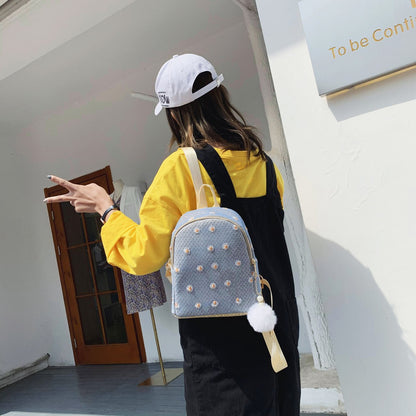 Realaiot Daisy Shoulders Bags Weave Mini Bagpack Spring New Women's Backpack Sweet Girl School Bags Designer Ladies Bag Gifts