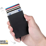 Realaiot Anti-theft ID Credit Card Holder Porte Carte Thin Aluminium Metal Wallets Pocket Case Bank Women Men Credit Card Box