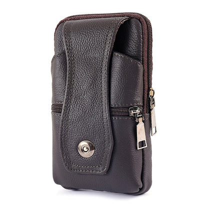 Cyflymder Men Pu Leather Fanny Waist Bag Classic Texture Creative Delicate Design Chic Business Solid Mobile Phone Belt Bum Pouch