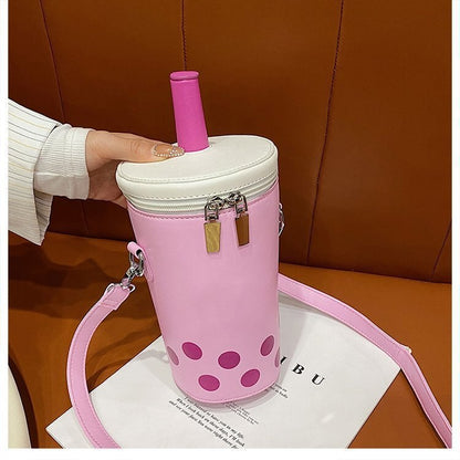 Cyflymder Personalized Bag For Women New Fashion Milk Tea Cup Shaped Bags Small Bucket Bag Shoulder Bag Lady Crossbody Bags Womens