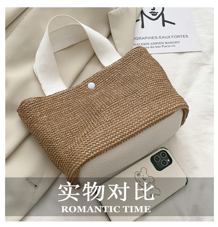 Realaiot Capacity Straw Bags Women Handmade Woven Basket Summer Bohemian Beach Bags Luxury Brand Canvas Lady Handbags