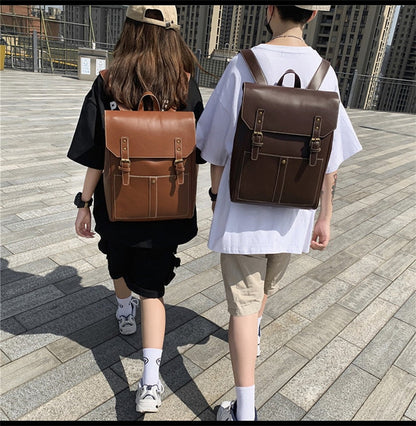 Realaiot Vintage Women Backpack High Quality Female Rucksack PU Leather Shoulder Bag Large Capacity School Bag student backpack Mochila