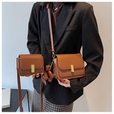 Realaiot Simple Square Shoulder Bags for Women Pure Color Wild Crossbody Bag Retro Casual Handbags All-smatch Design Ladies Messenger Bag