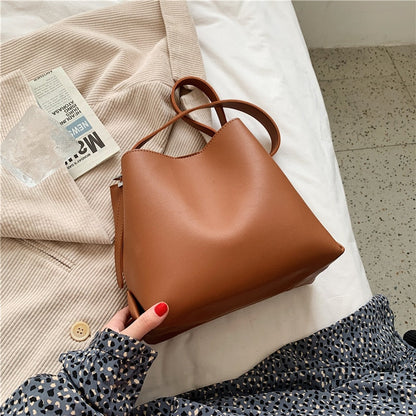 Cyflymder PU Leather Women Bucket Shoulder Bag Brand Luxury Solid Color ladies Handbags Casual Female Crossbody bags bolsas totes