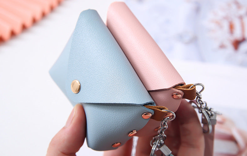 Cyflymder New Fashion Ladies PU Leather Mini Wallet Card Key Holder Coin Purse Solid Color Clutch Bag Kids Purses Small Handbag Bag