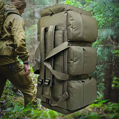 Realaiot 90L Large Capacity Men's Travel Bags Canvas Military Tactical Backpack Waterproof Hiking Climbing Camping Rucksack Bags XA216K