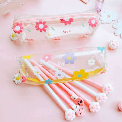 Realaiot 1 Pcs Kawaii Pencil Case Flower School Pencil Box Pencilcase Pencil Bag School Supplies Stationery