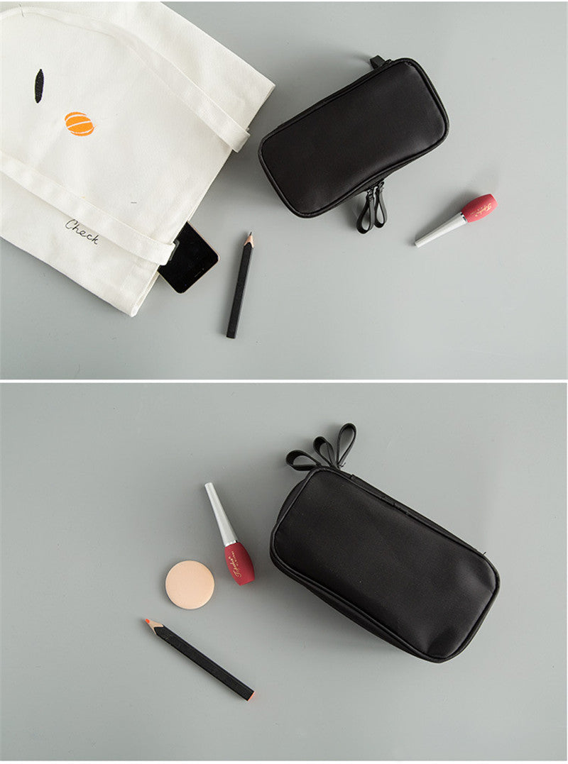 Realaiot 1 pc Solid Cosmetic Bag Korean Style Women Makeup Bag Pouch Toiletry Bag Waterproof Makeup Organizer Case necessaire