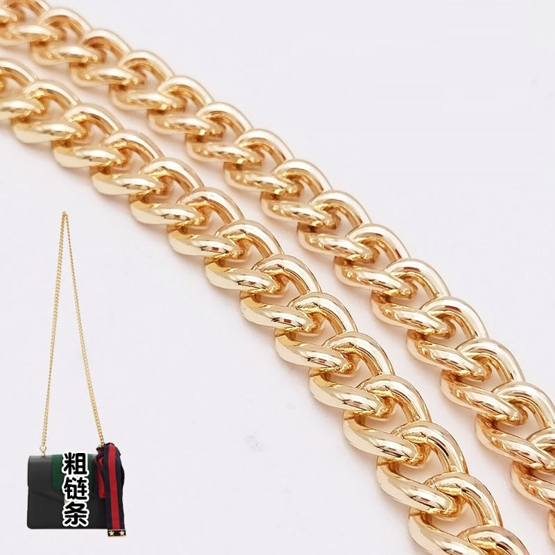 Cyflymder Long 105cm Metal Purse Chain Strap Handle Handle Replacement For Handbag Shoulder Bag GOLD Color