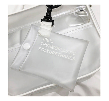 Realaiot Casual PVC Transparent Bag Women Crossbody Bags Jelly Small Phone Bags Shoulder Bag Handbag Card Holder Transparent Ladies Purse