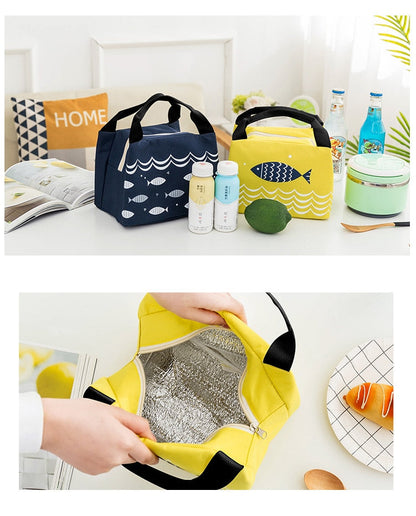 Cyflymder Portable Lunch Bag New Thermal Insulated Lunch Box Tote Cooler Handbag Bento Pouch Dinner Container School Food Storage Bags