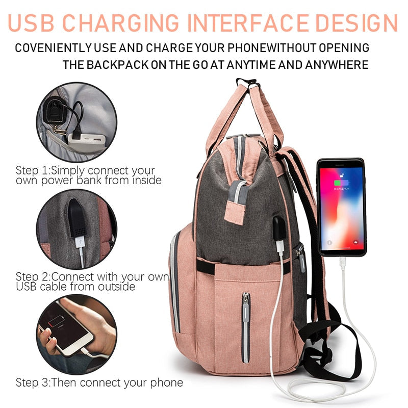 Realaiot USB Waterproof Charger Diaper Backpack Bag Maternity USB Nursing Bag Universal Large Woman Travel Baby Organizer Stroller Bags