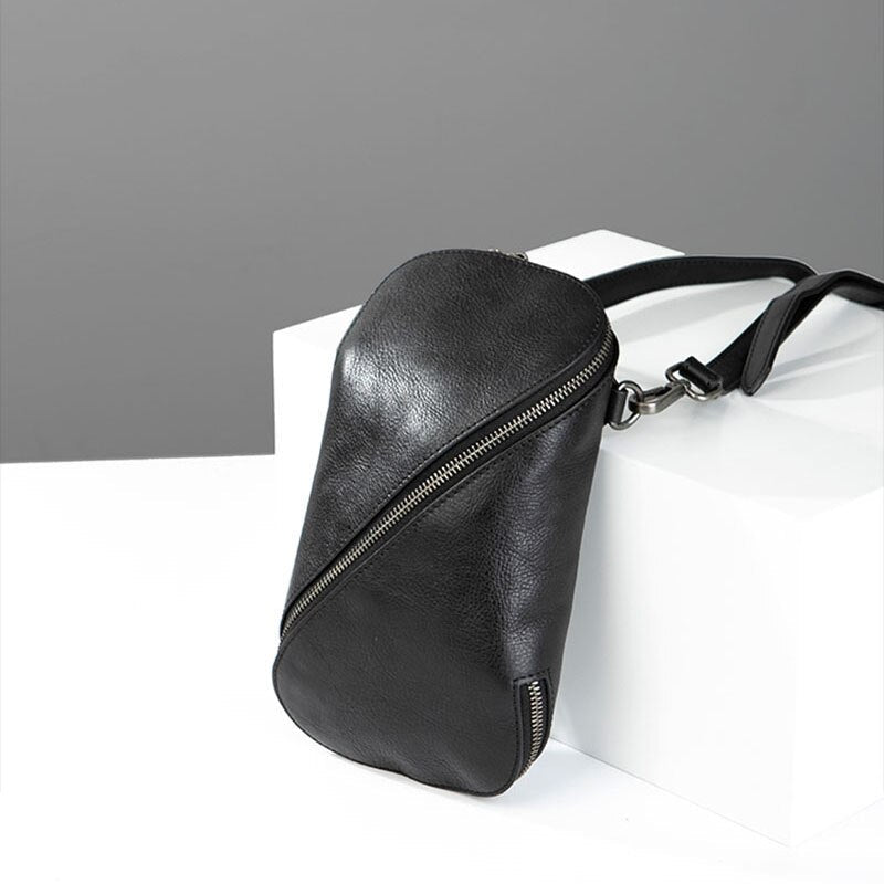 Cyflymder Leather men's bags, head leather one-shoulder bags, casual men's slanted bags, personality trend small bags