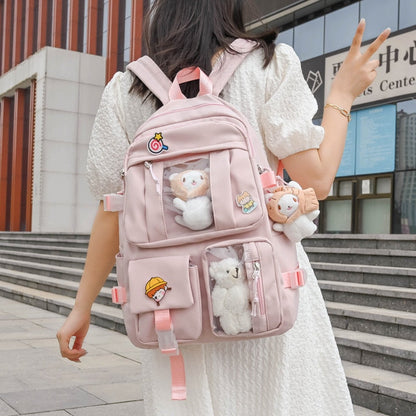 Cyflymder New Fashion Cute Women Backpack White Waterproof Nylon Female Schoolbag College Lady Laptop Backpacks Kawaii Book Bags for Girl