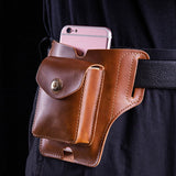 Cyflymder Multifunctional Lighter Mobile Phone Cigarette Case Pu Leather Brown Black Belt Bag 96*65*13mm