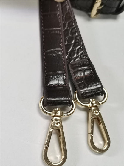 Realaiot Crocodile Pattern Belt for Bags Adjustable Thin Long Bag Shoulder Strap Brown Coffee black 120CM