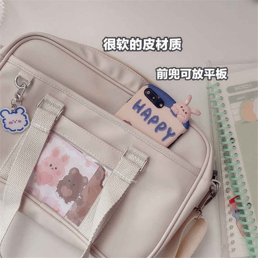 Realaiot Japanese Girls Kawaii JK Uniform School Clutch Bag Kawaii Lolita PU Handbag College Students Messenger Bag Cospaly Bags