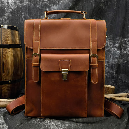 Cyflymder Leather Backpack Men Luxury Designer Laptop Bagpack for Man Backpack for School Bag Travel Backpack Bag Men's Daypack