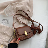 Realaiot Simple Square Shoulder Bags for Women Pure Color Wild Crossbody Bag Retro Casual Handbags All-smatch Design Ladies Messenger Bag