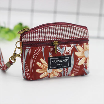 Cyflymder New Fashion Women's Small Shoulder Bag Cotton Flower Messenger Bag Girls 6-inch Large Screen Mobile Phone Bag