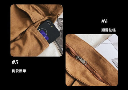 Cyflymder Multi Pockets Canvas Big Size Handbag Female Male Teenager Student Over Large High Street Hip Hop Zipper Messenger Bag