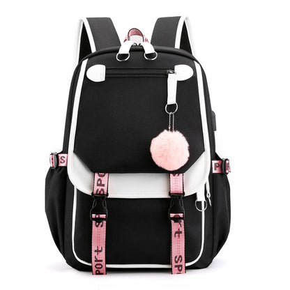 Realaiot Shoulder Bag Women girls School Backpacks Anti Theft USB Charge Backpack Waterproof Bagpack School Bags Teenage Travel Bag