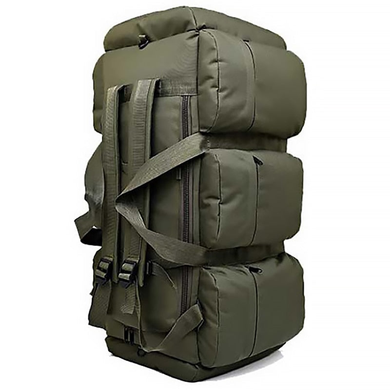 Realaiot 90L Large Capacity Men's Travel Bags Canvas Military Tactical Backpack Waterproof Hiking Climbing Camping Rucksack Bags XA216K