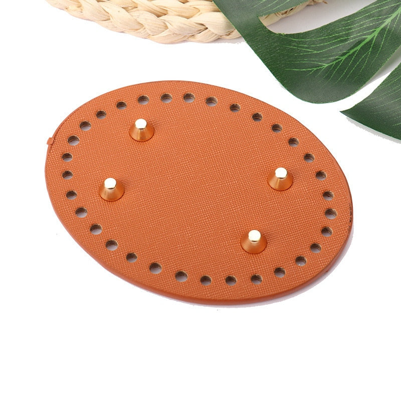 Cyflymder new Fashion PU Leather Oval Bag Bottoms Purse DIY Handmade Base Accessories for Knitting Crochet Bag Making