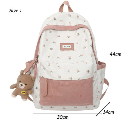 Cyflymder Nylon Backpack for Women Large Capacity Backapck New Student Travel Rucksack Teenage Girls School Bag for Kids Cute Bookbag