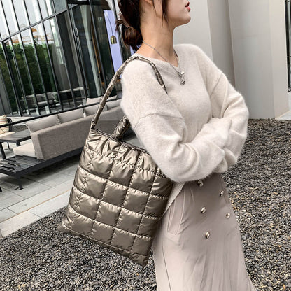 Realaiot High Quality Space Cotton Ladies Handbags Winter New Fashion Shoulder Crossbody Bags For Women Brand Designer Ms. Tote Bag