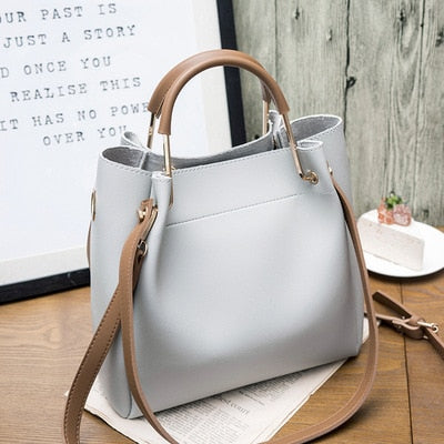 Realaiot Female Stylish Bucket bag High capacity pu leather women handbag Shoulder Bags Crossbody Bags women's messenger bag big totes Gifts for Women