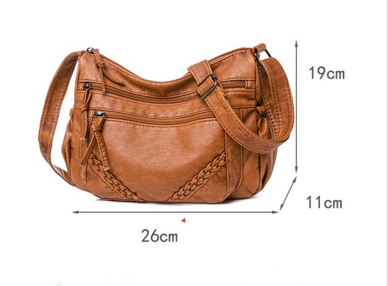 Cyflymder Luxury Shoulder Bags for Women Vintage Messenger Bag Soft Pu Leather Crossbody Bag Brown Leather Handbag Purse