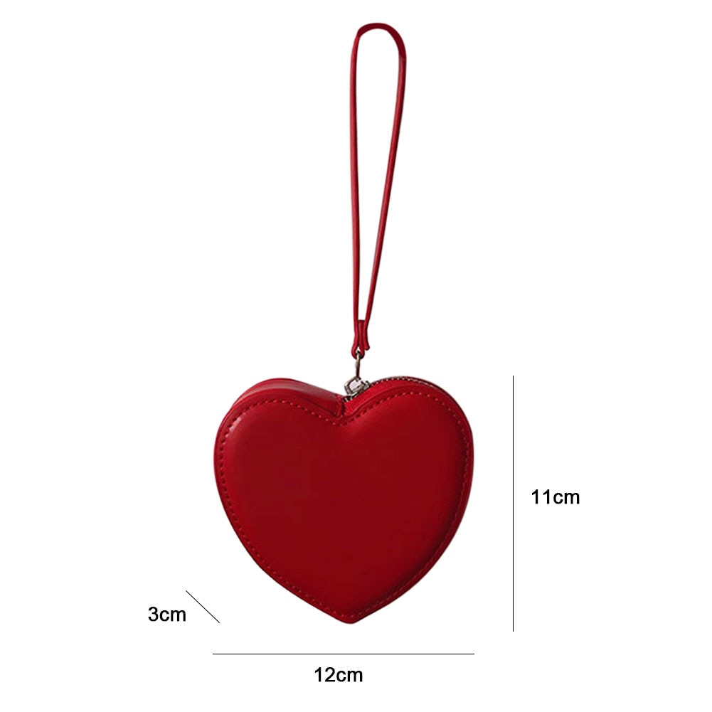 Realaiot Fashion Heart Shaped Mini Money Purse Women Handbag Top-handle Bag Female Clutch Purse Ladies Street Party Wristlet Valentines Day