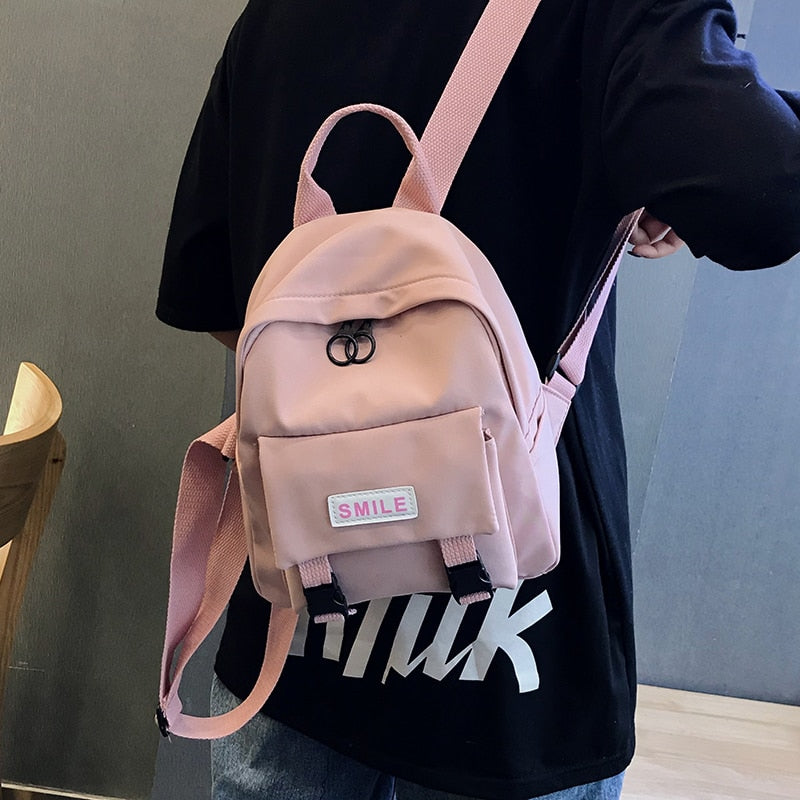 Realaiot Backpack New Trend Women Backpack Wild Fashion Shoulder Bag Small Canvas Teen Girl School bag Mochilas Female