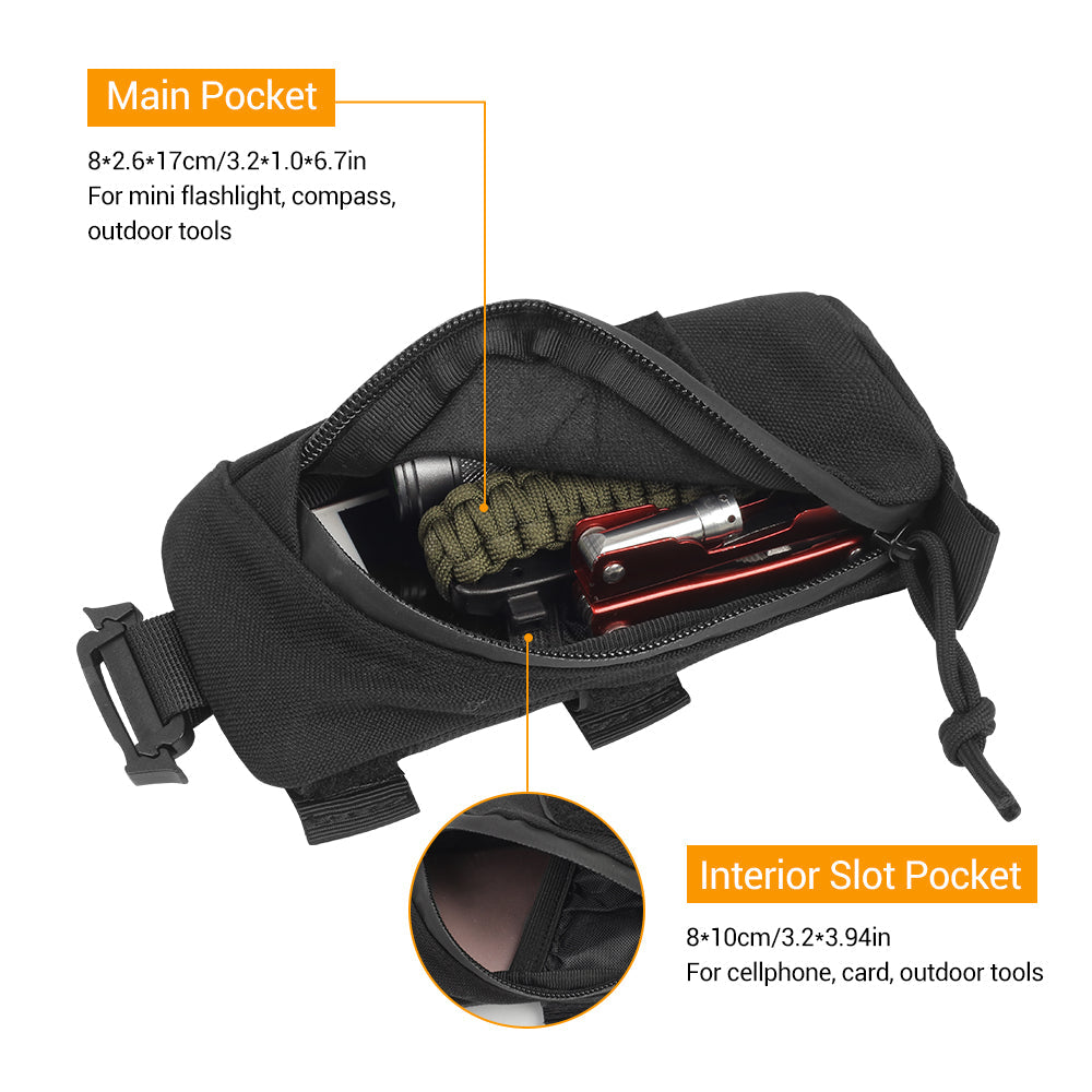 Realaiot Tactical Molle Pouch Military EDC Tool Bag Phone Pouch Hunting Accessory Bag Shoulder Strap Pack Compact Bag for Outdoor Sport