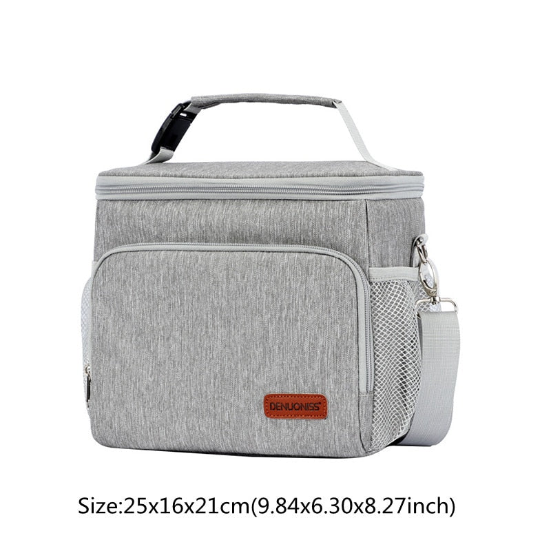 Realaiot Thermal Insulated Cooler Bags Large Women Men Picnic Lunch Bento Box Trips BBQ Meal Ice Zip Pack Accessories Supplies Products