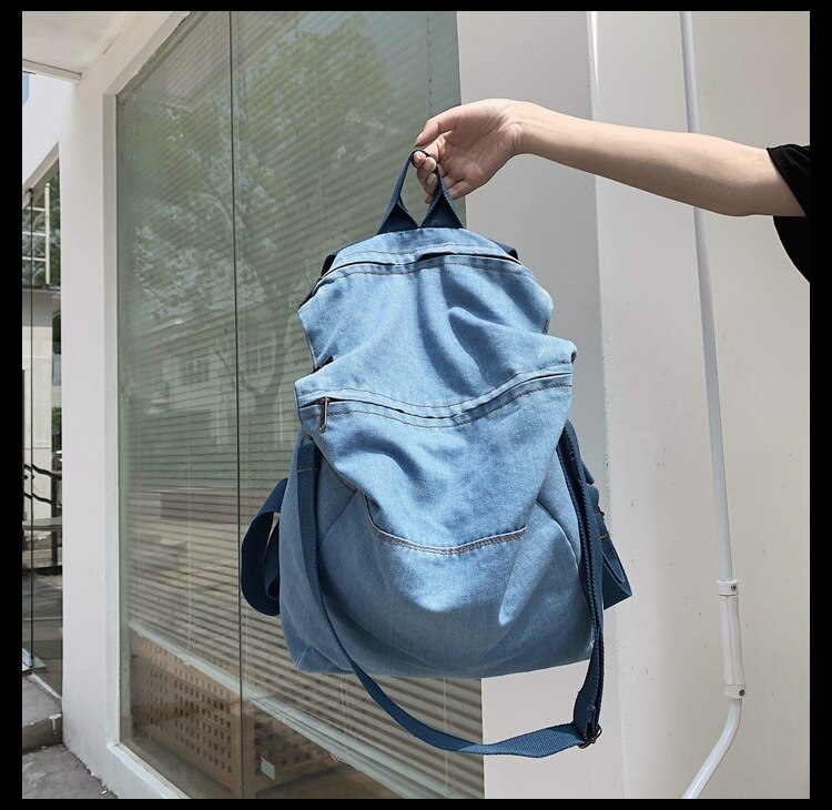 Realaiot Casual Denim women Backpack Big Capacity Multifunctional men Shoulder Bags Harajuku Travel Backpacks Rucksac student school bags