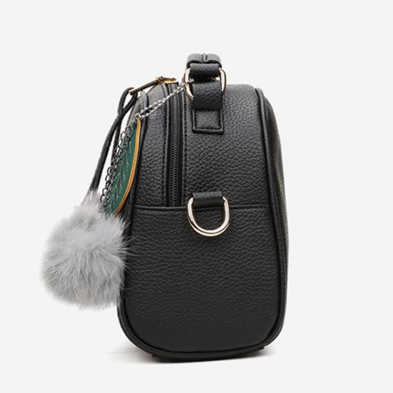 Cyflymder PU Leather Handbag For Women Girl Fashion Tassel Messenger Bags With Ball Bolsa Female Shoulder Bags Ladies Party Crossby Bag