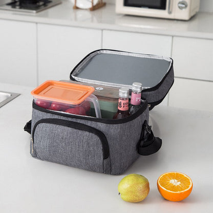 Realaiot Double-Layer Crossbody Insulation Lunch Bag for Women Kids Large Capacity Thermal Food Storage Container Picnic Bento Cooler Bag