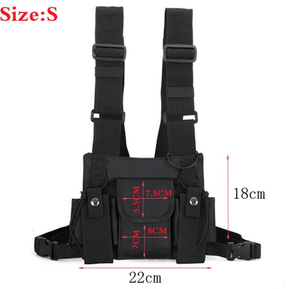 Realaiot Functional Tactical Chest Bag  Fashion Bullet Hip Hop Vest Streetwear Bag Waist Pack Women Black Chest Rig Bag