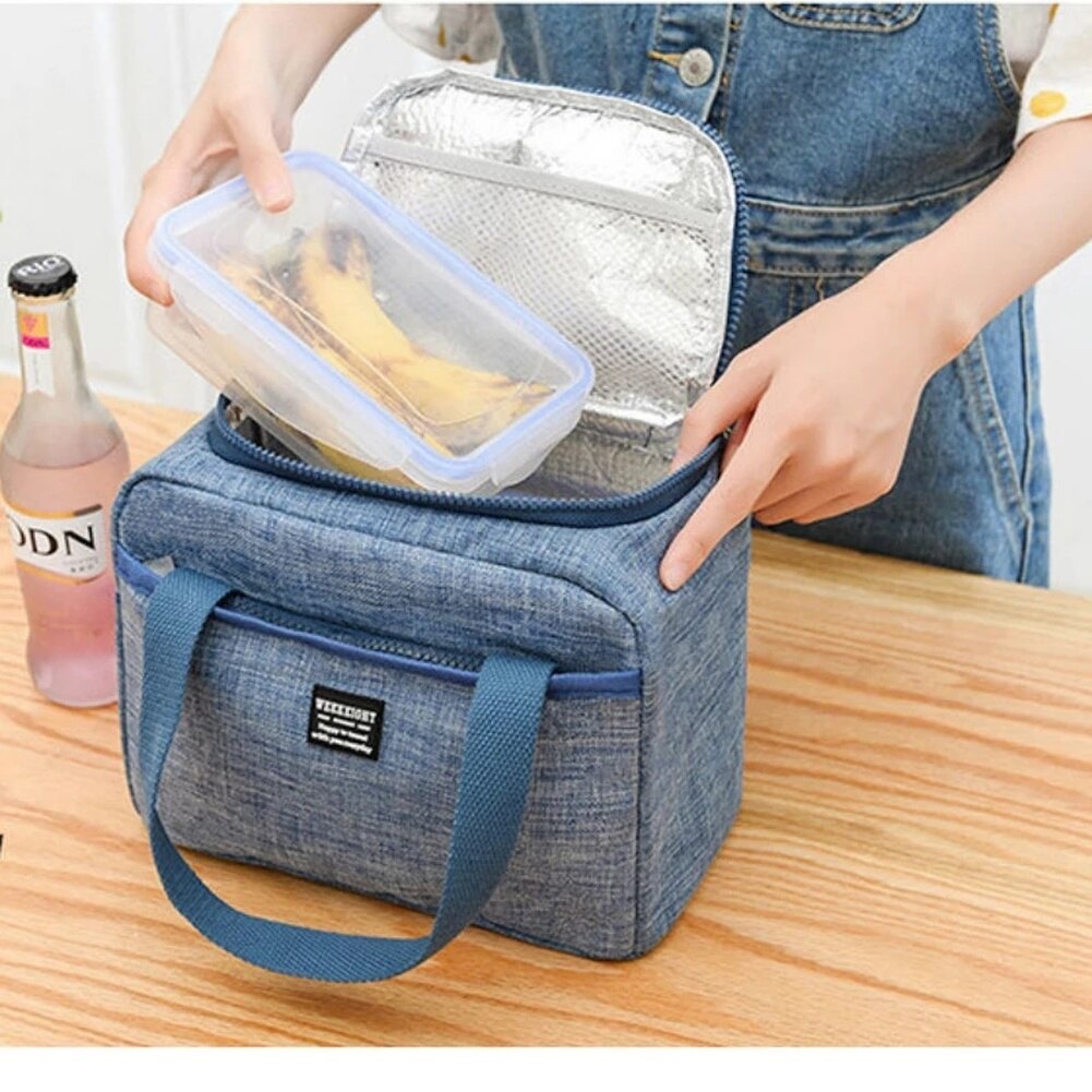 Cyflymder Portable Lunch Bag New Thermal Insulated Lunch Box Tote Cooler Handbag Bento Pouch Dinner Container School Food Storage Bags