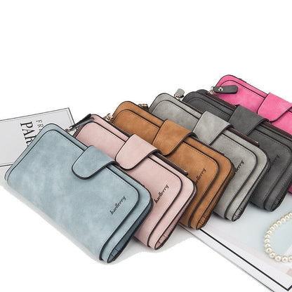 Cyflymder New Zipper Buckle Women Wallets Three Fold Multi-card Wallet Frosted Two-color Fabric Card Bag Coin Purse