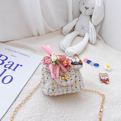 Realaiot Korean Style Kids Purses and Handbags Cute Mini Crossbody Little Girl Rabbit Messenger Bag Baby Pearl Clutch Purse Gifts for Women