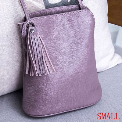 Realaiot Genuine Leather Tassel Shoulder Bag Women Luxury Purse Ladies Small Crossbody Bags Fashion Money Wallets Female Messenger Bag